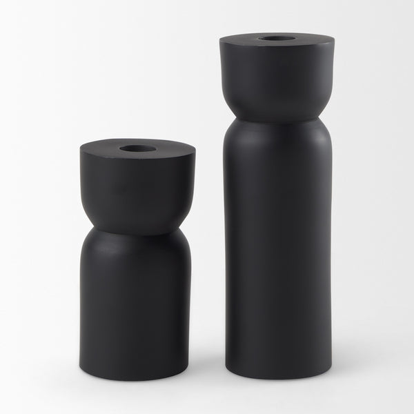 Malta Small Black Metal Candle Holder