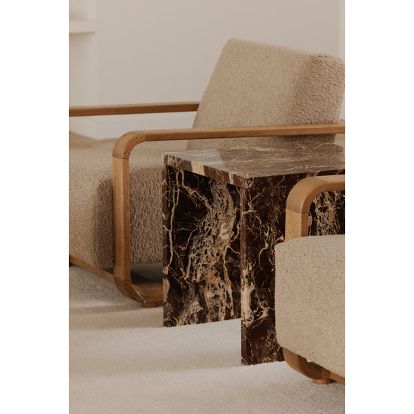 Rosa Accent Table in Rosso Levanto Marble
