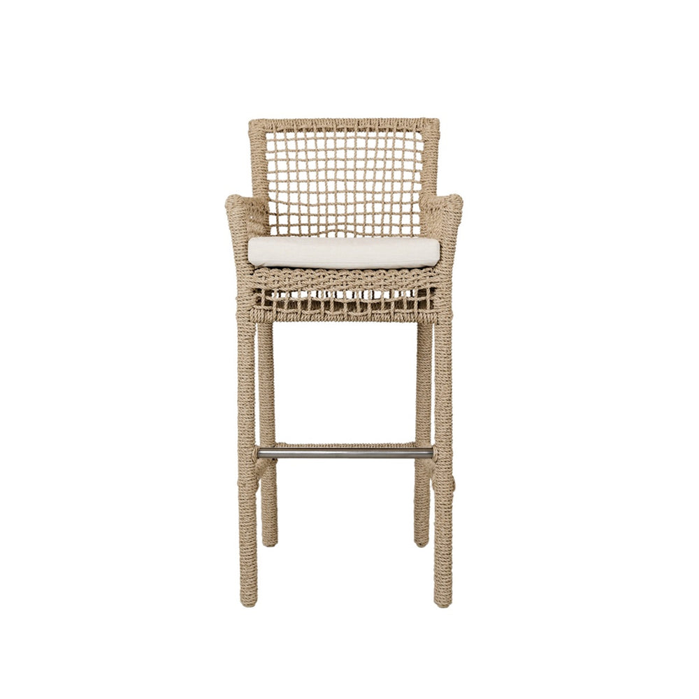 Brisbane Bar Stool - Natural Woven Frame with Olefin Cushion