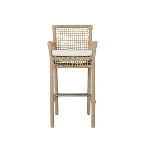 Brisbane Bar Stool - Natural Woven Frame with Olefin Cushion