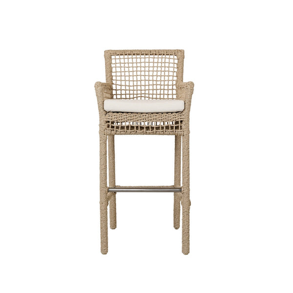 Brisbane Bar Stool - Natural Woven Frame with Olefin Cushion
