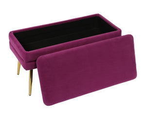 Ziva Plum Velvet Storage Bench
