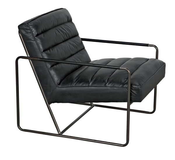 Demeter Chair, Metal and Leather