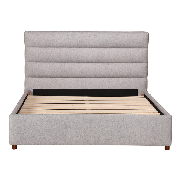 Takio King Bed in Light Grey Upholstery