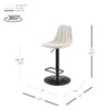 Robert KD Fabric Gaslift Swivel Bar Stool, Posh Ivory