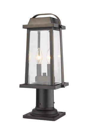 Millworks 2 Light Outdoor Pier Mounted Fixture in Oil Rubbed Bronze Finish