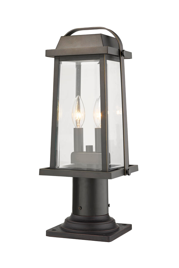 Millworks 2 Light Outdoor Pier Mounted Fixture in Oil Rubbed Bronze Finish