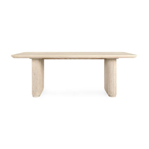 Vander Solid Wood Rectangle Dining Table, Cream Washed