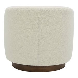 Oscy Swivel Chair in Faux Shearling White
