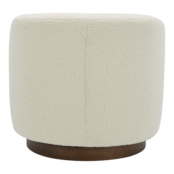 Oscy Swivel Chair in Faux Shearling White
