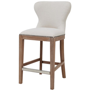 Dorsey Fabric Counter Stool Drift Wood Legs In Cardiff Cream 